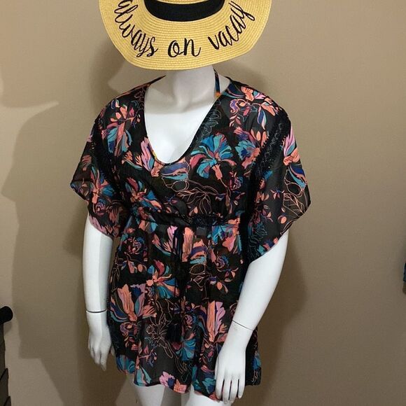 NWT Time and Tru Floral Swimsuit Cover Up - Size Large - Picture 3 of 15